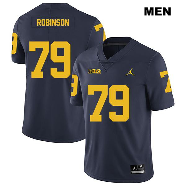 Men's NCAA Michigan Wolverines Greg Robinson #79 Navy Jordan Brand Authentic Stitched Legend Football College Jersey WY25U65MF